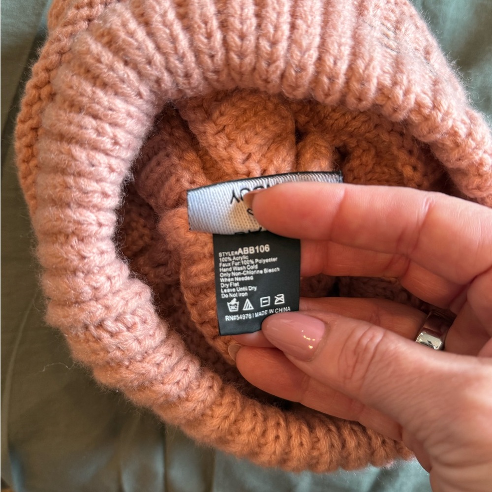 David and Young Pink Gold Cat Ear Beanie - Picture 4 of 4